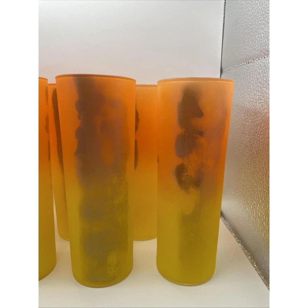 Starlyte 13 oz 1950's Zombie 8 Piece glass‎ set orange 131-102 RARE New In Box